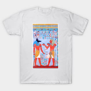 Pharoah Horemheb With Anubis, Guide To The Underworld T-Shirt